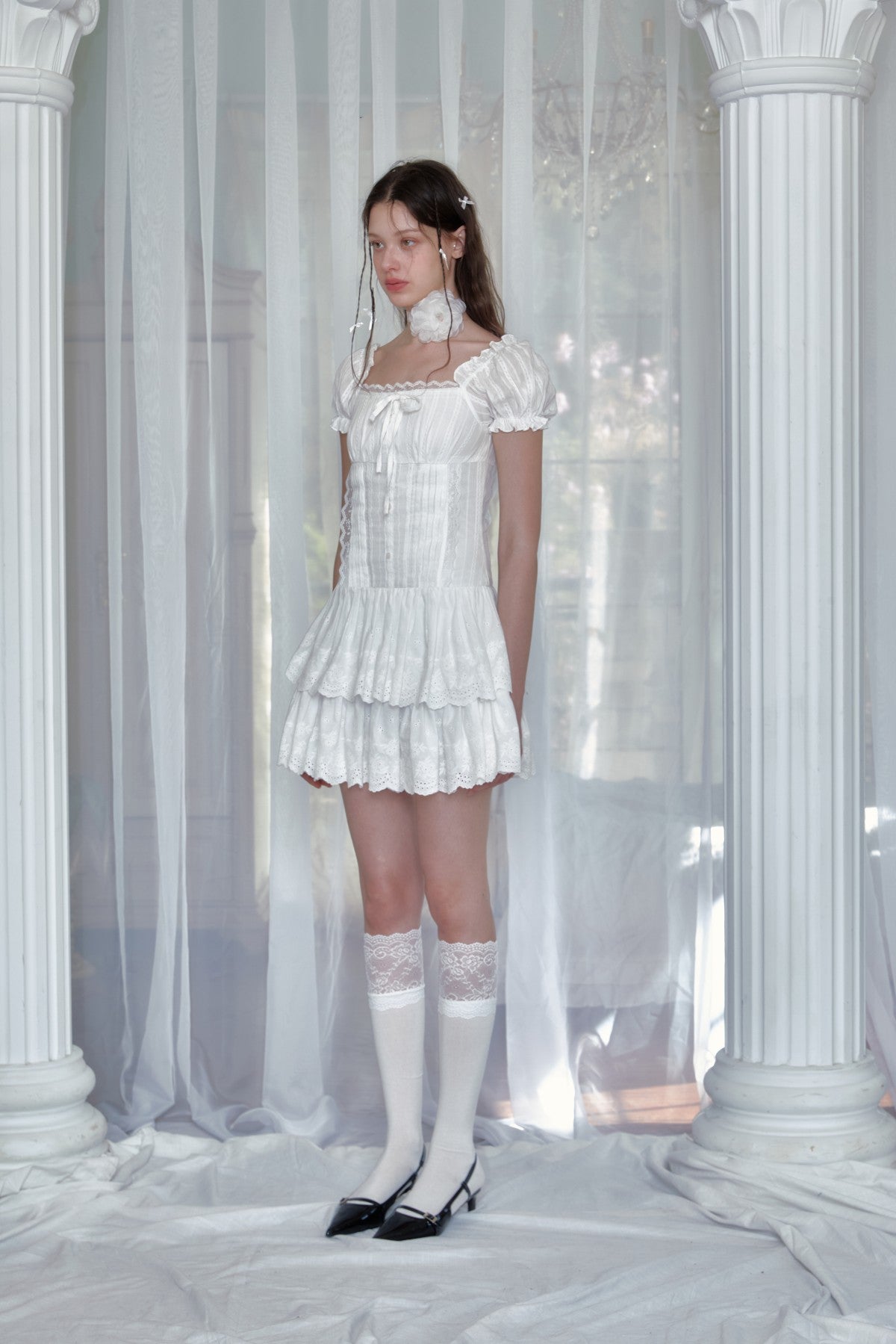 Lace jacquard dress