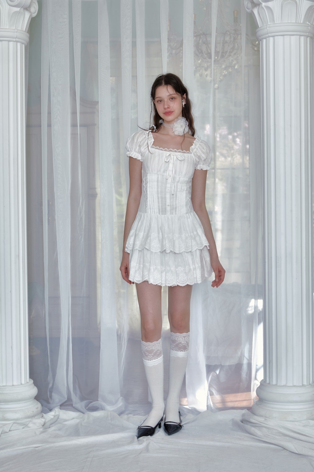Lace jacquard dress